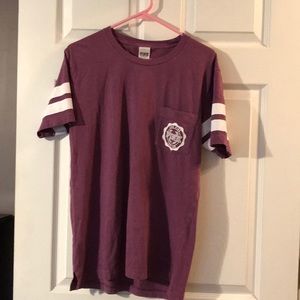 PINK short sleeve shirt; Victoria’s Secret